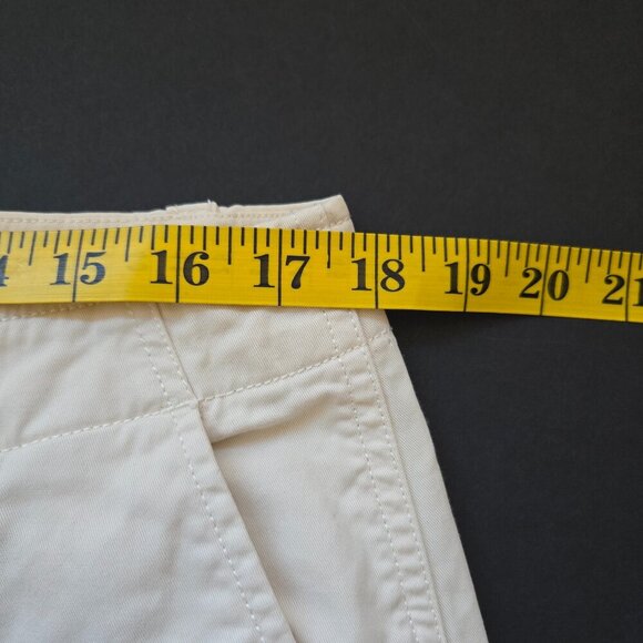 GAP Womens Downtown Khaki Flat Front Light Wash Cream Chinos Tapered Leg 16P - Picture 9 of 9